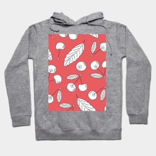 Red white black contour seamless pattern Hoodie